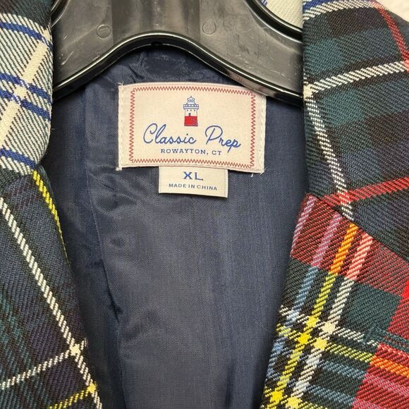 NWT Classic Prep Everett XL Kids 12 Blazer Bishop Party Tartan Holiday Plaid Red - Picture 9 of 16